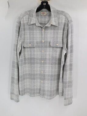 Faherty Legend sweater Shirt Men Large Plaid Long Sleeve Button Up Casual Pocket